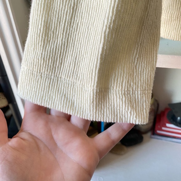 Texture & Thread | Off White Textured Seamed Henley Top - Picture 7 of 11